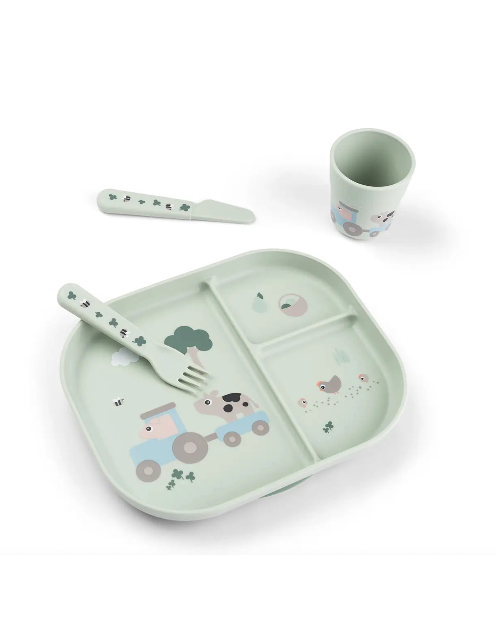 Done by Deer Foodie dinner set w/suction Tiny farm