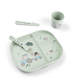 Done by Deer Foodie dinner set w/suction Tiny farm