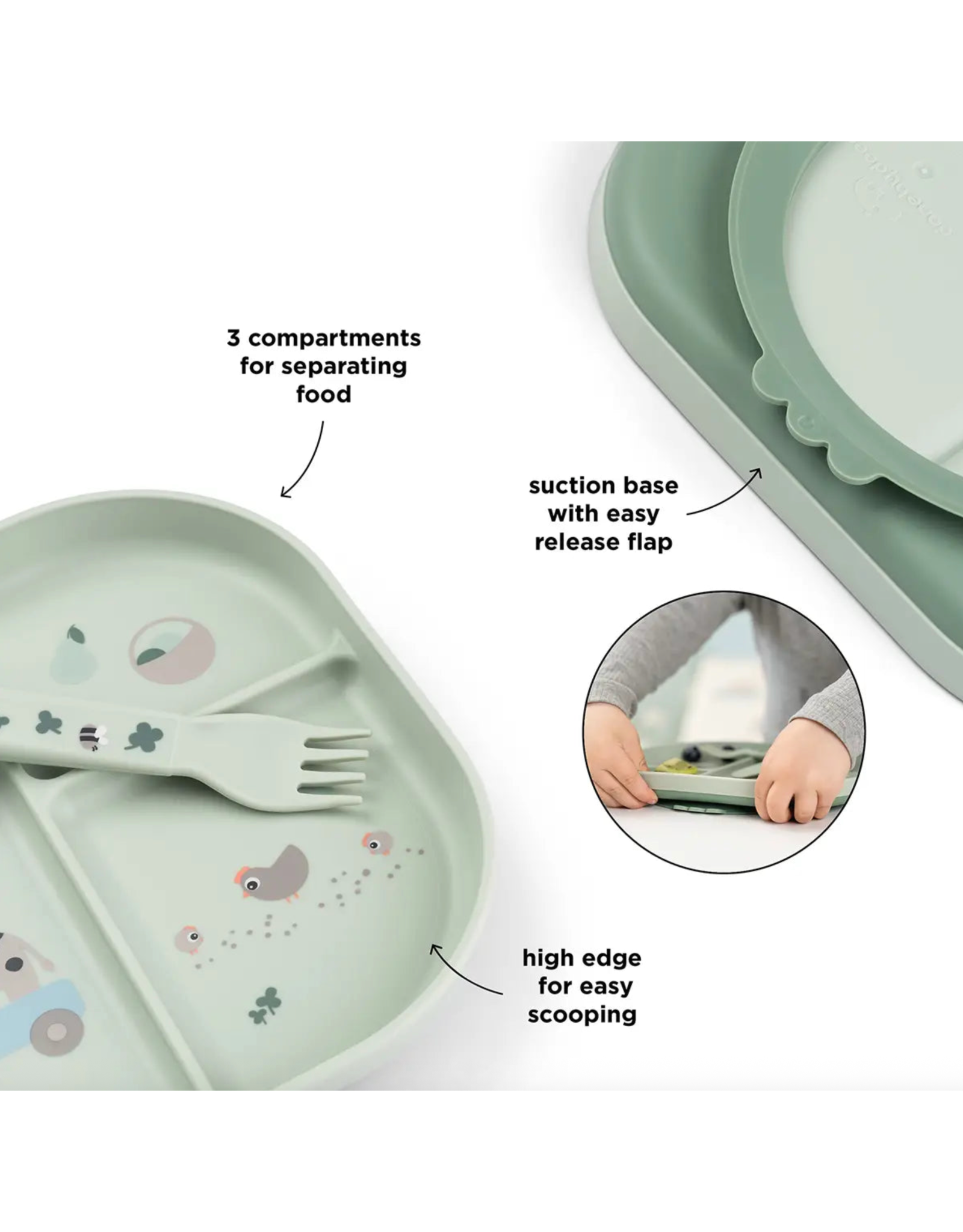 Done by Deer Foodie dinner set w/suction Tiny farm