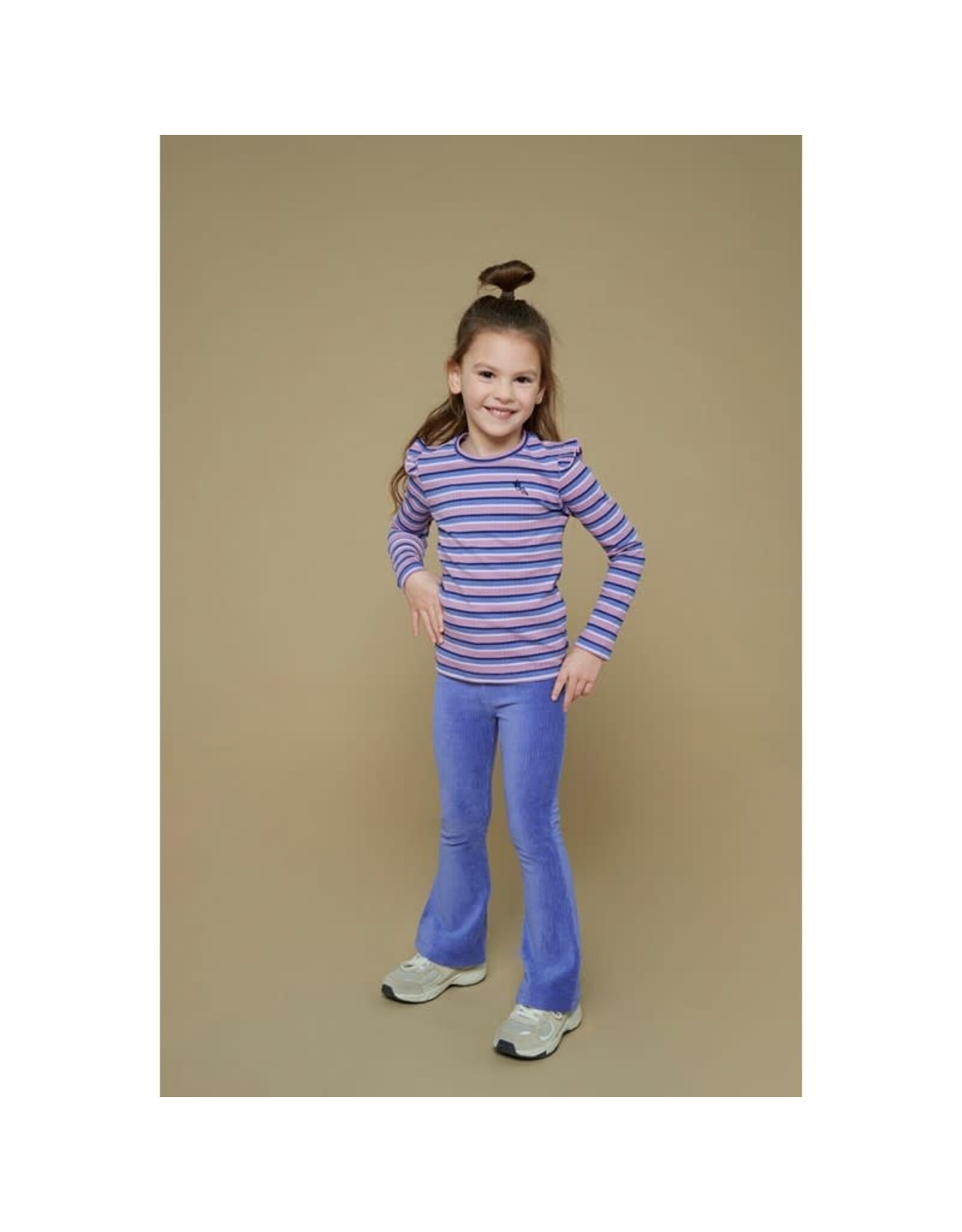 Jubel Longsleeve rib met streep - Wild Soul Violet