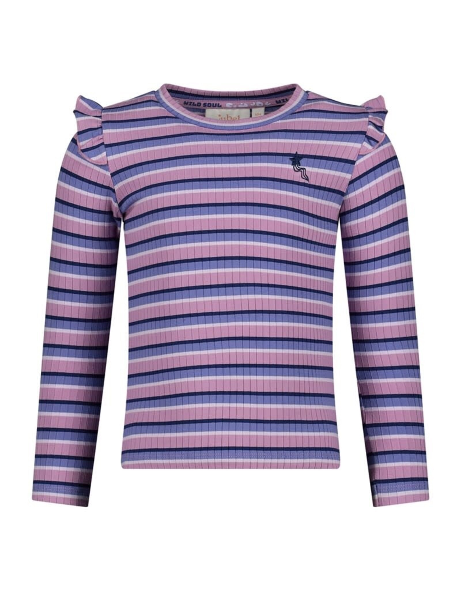 Jubel Longsleeve rib met streep - Wild Soul Violet