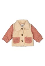 Feetje Bouclé jasje - Woodland Bloom Offwhite