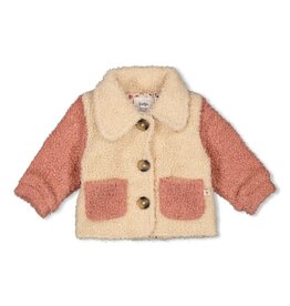 Feetje Bouclé jasje - Woodland Bloom Offwhite