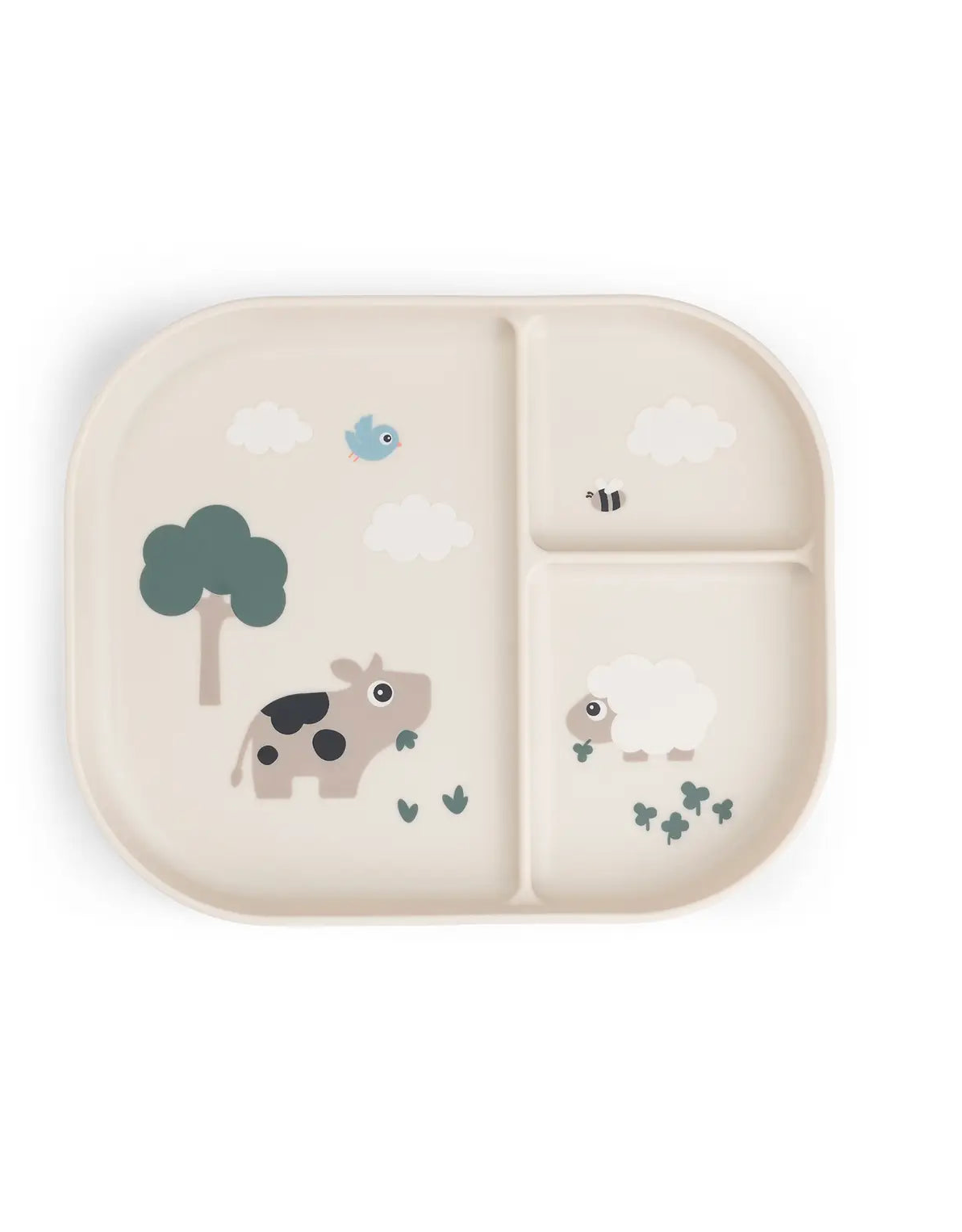 Done by Deer Foodie compartment plate Tiny farm Sand