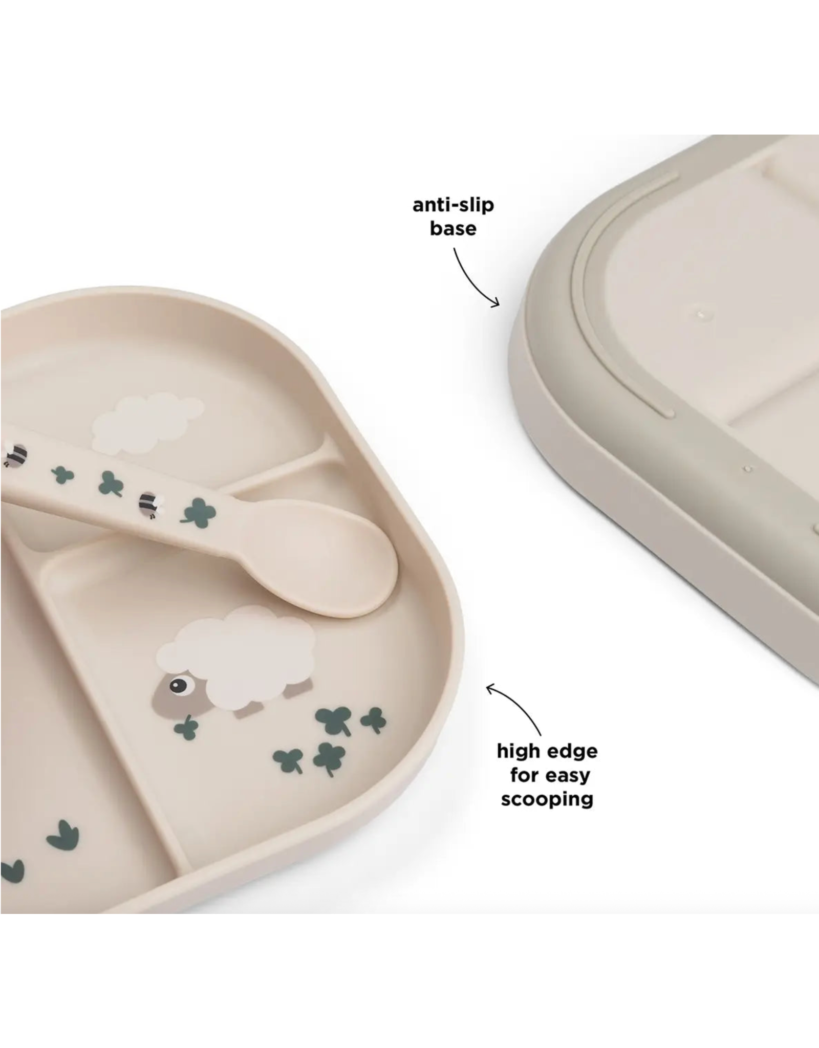 Done by Deer Foodie compartment plate Tiny farm Sand