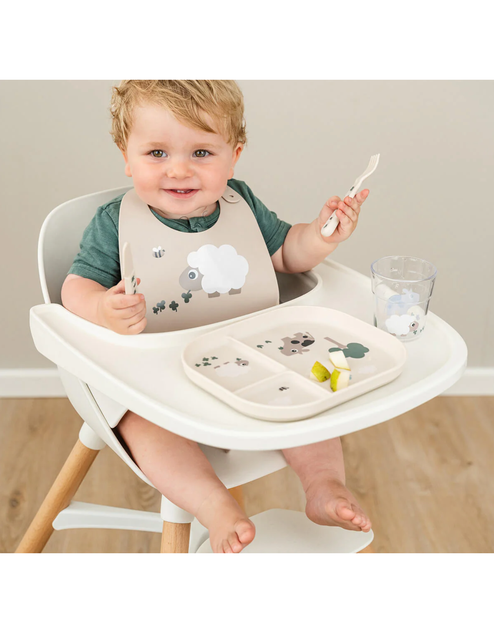 Done by Deer Foodie compartment plate Tiny farm Sand