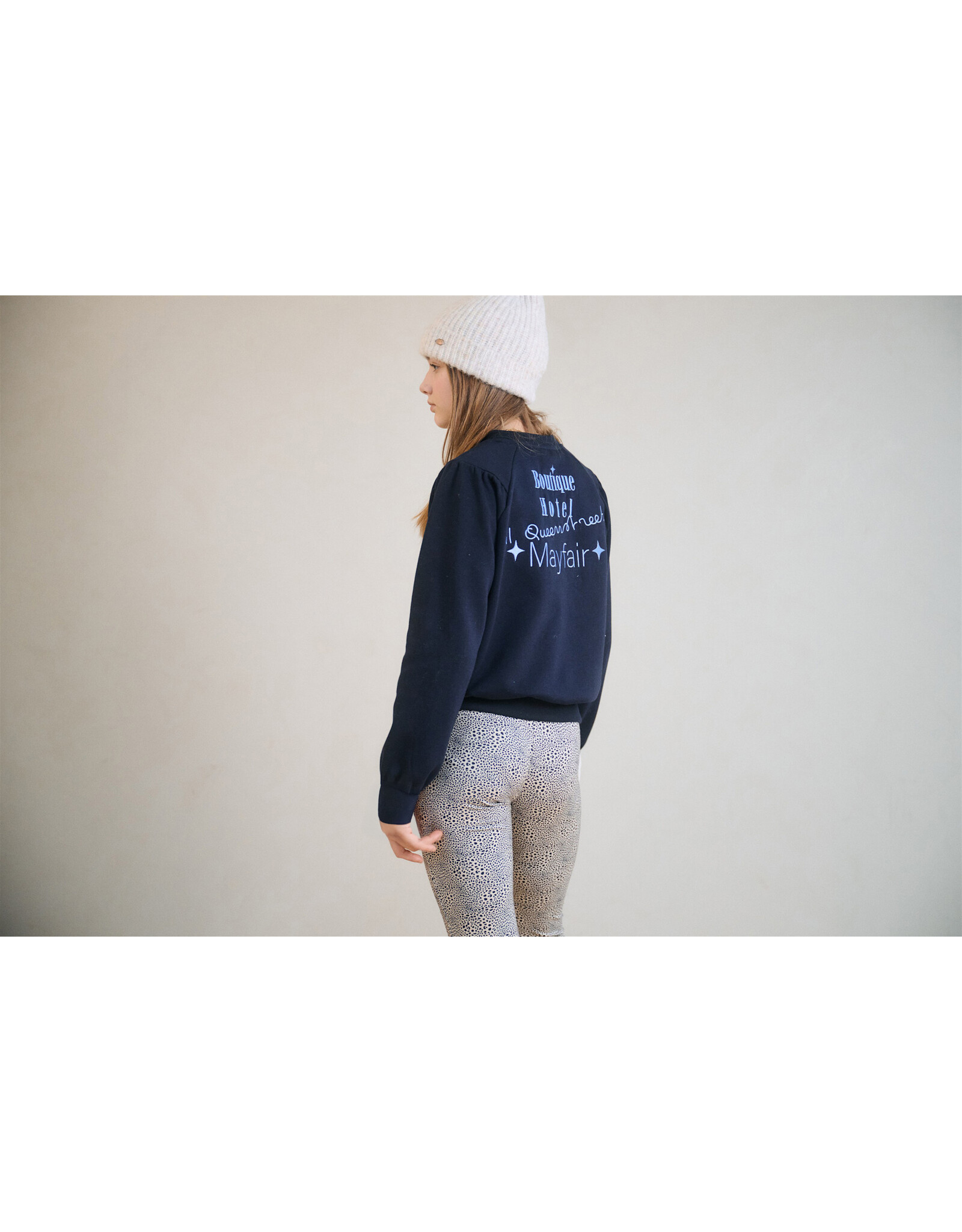 Nobell Kaila Furry Sweat with contrast cuffs Navy Blazer