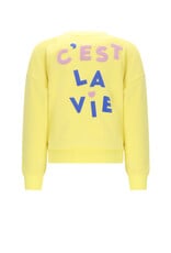 Nono Konono Furry Sweat with C'est La Vie artwork Light Lemon