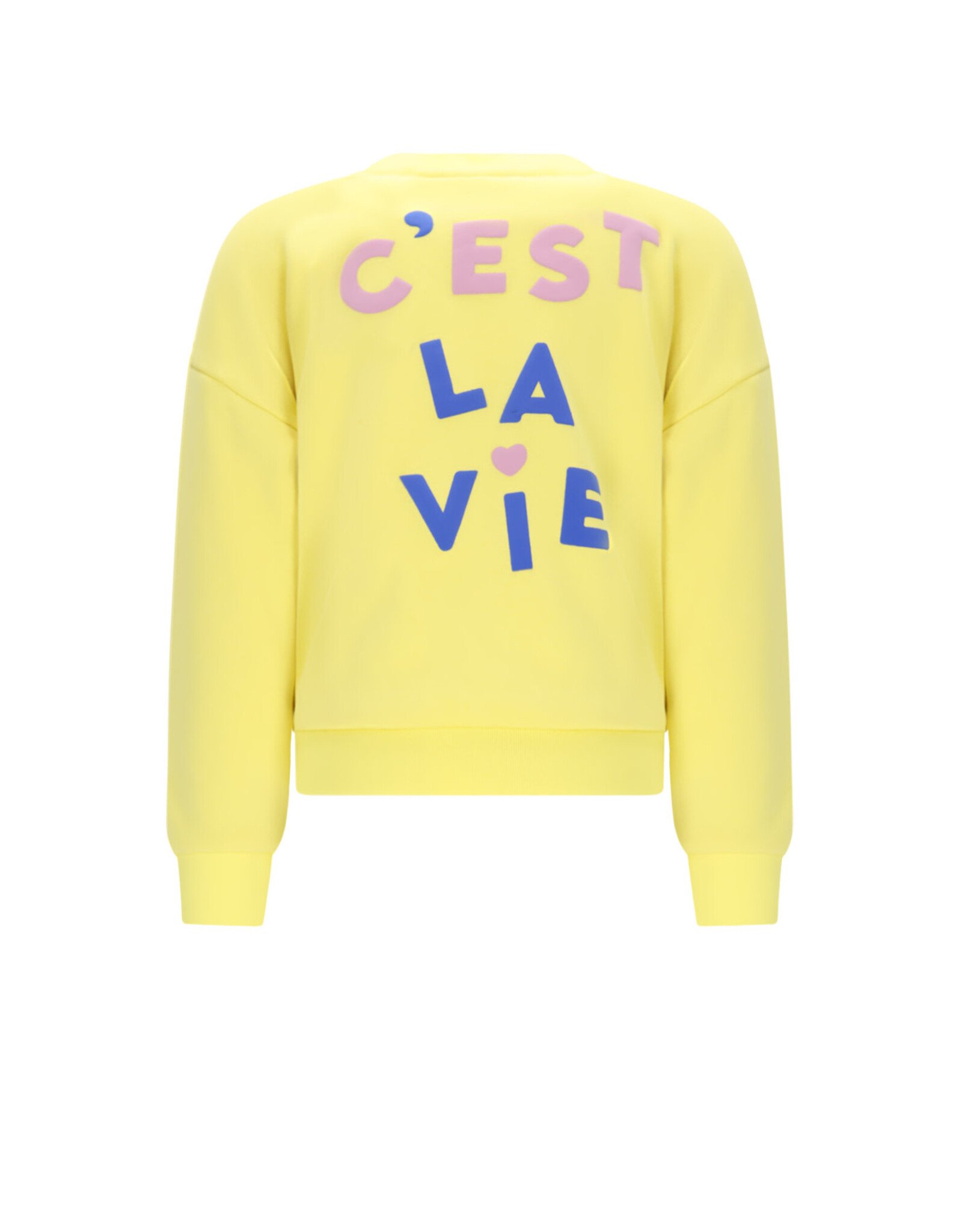 Nono Konono Furry Sweat with C'est La Vie artwork Light Lemon