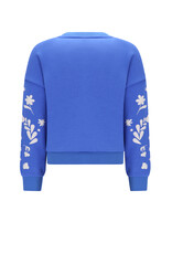 Nono Konono Furry Sweat with Sleeveprint Nautical Blue