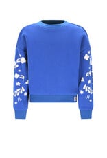 Nono Konono Furry Sweat with Sleeveprint Nautical Blue