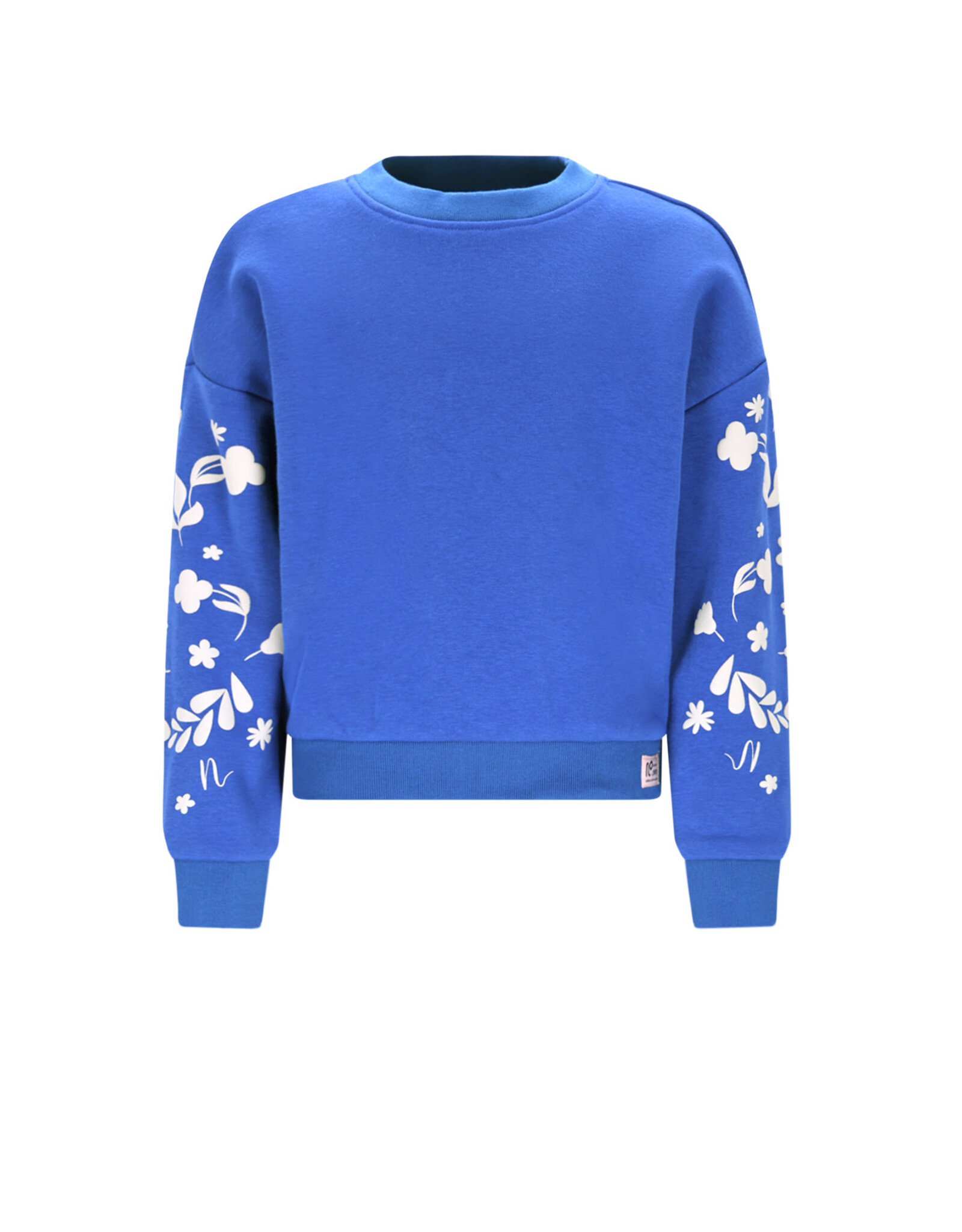 Nono Konono Furry Sweat with Sleeveprint Nautical Blue