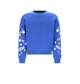 Nono Konono Furry Sweat with Sleeveprint Nautical Blue