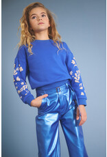 Nono Konono Furry Sweat with Sleeveprint Nautical Blue