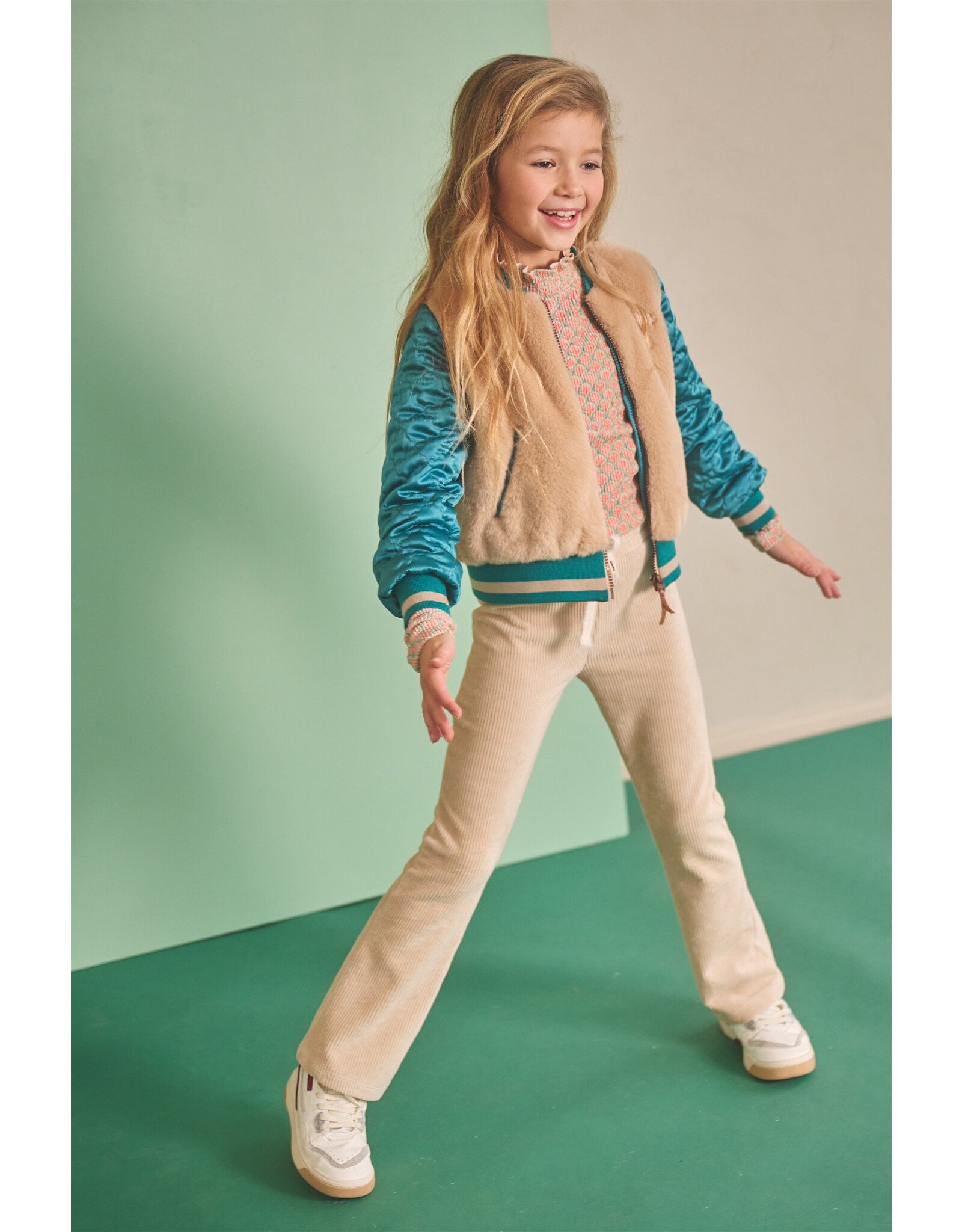 Nono Sady Velvet Rib Flared Pants Pearled Ivory