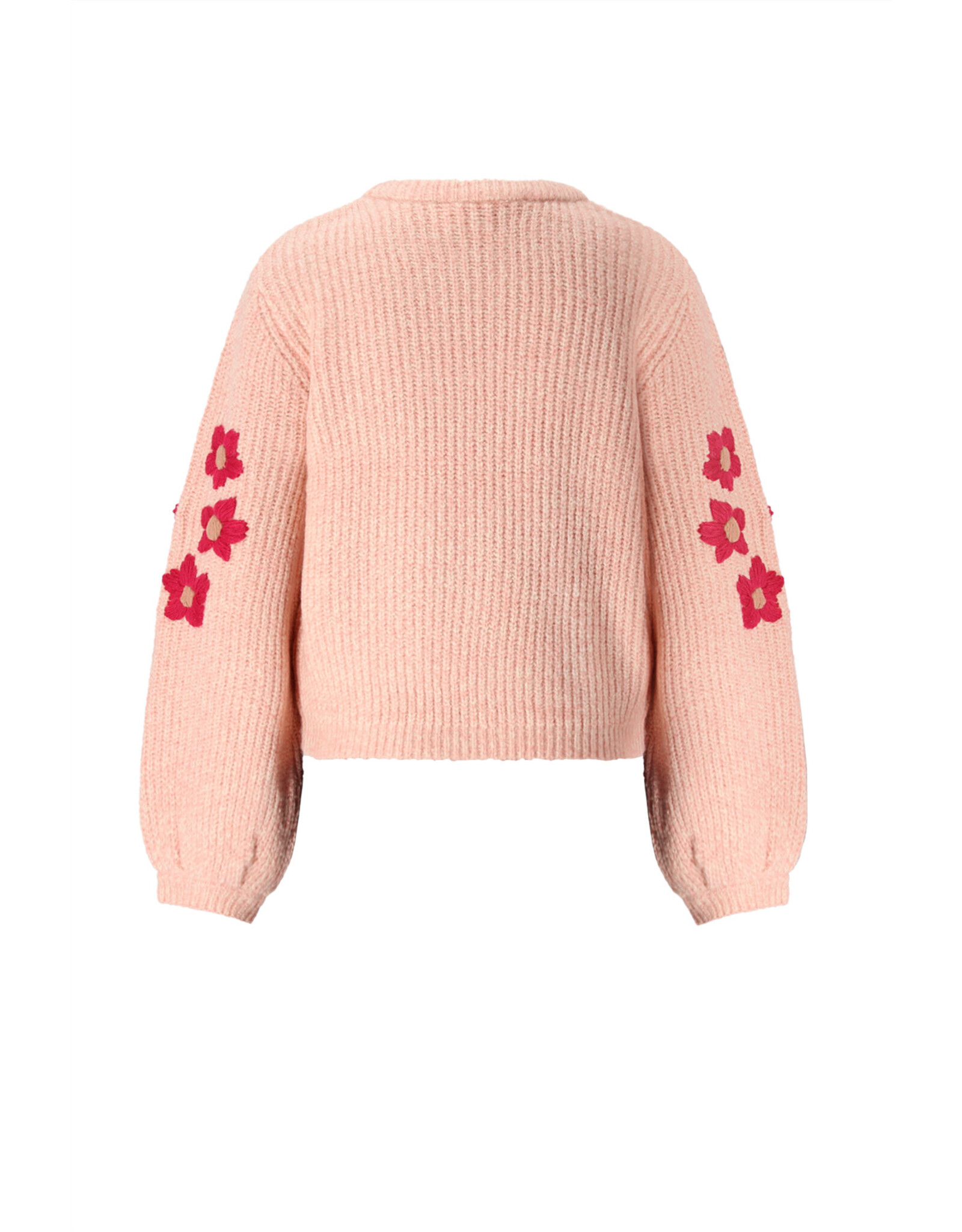 Nono Kem Melange Knitted Sweater with Flower embro Cerise Pink