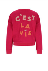 Nono Konono Furry Sweat with C'est La Vie artwork Cerise Pink