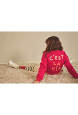 Nono Konono Furry Sweat with C'est La Vie artwork Cerise Pink