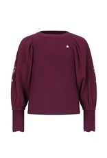 Like Flo Eloise Flo girls top with rib body and balloon sleeves Cherry Like Flo Eloise Flo girls top with rib body and balloon sleeves Cherry