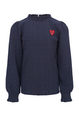 Little Looxs Little crinckle top with ruffles Dark blue