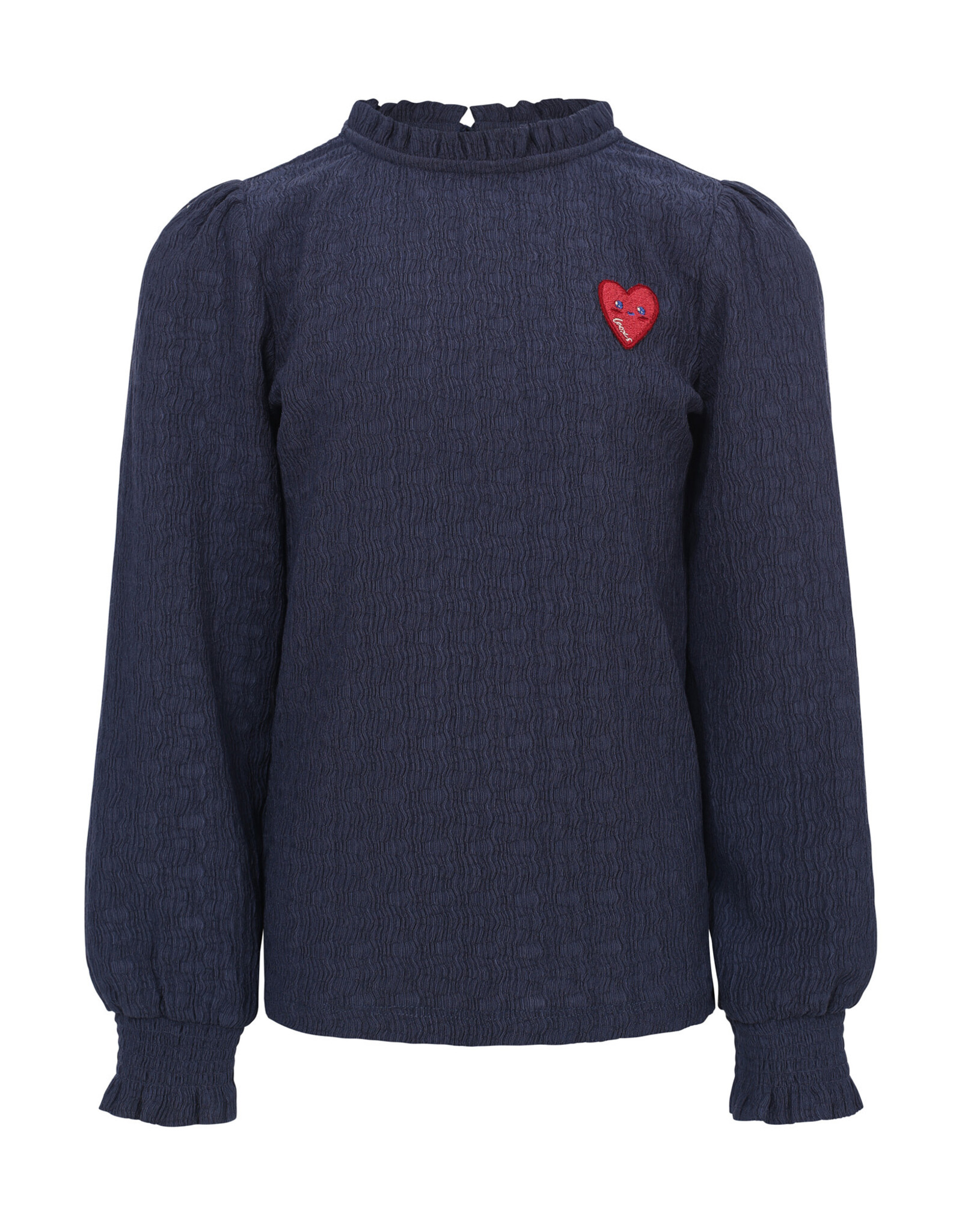 Little Looxs Little crinckle top with ruffles Dark blue