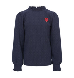 Little Looxs Little crinckle top with ruffles Dark blue