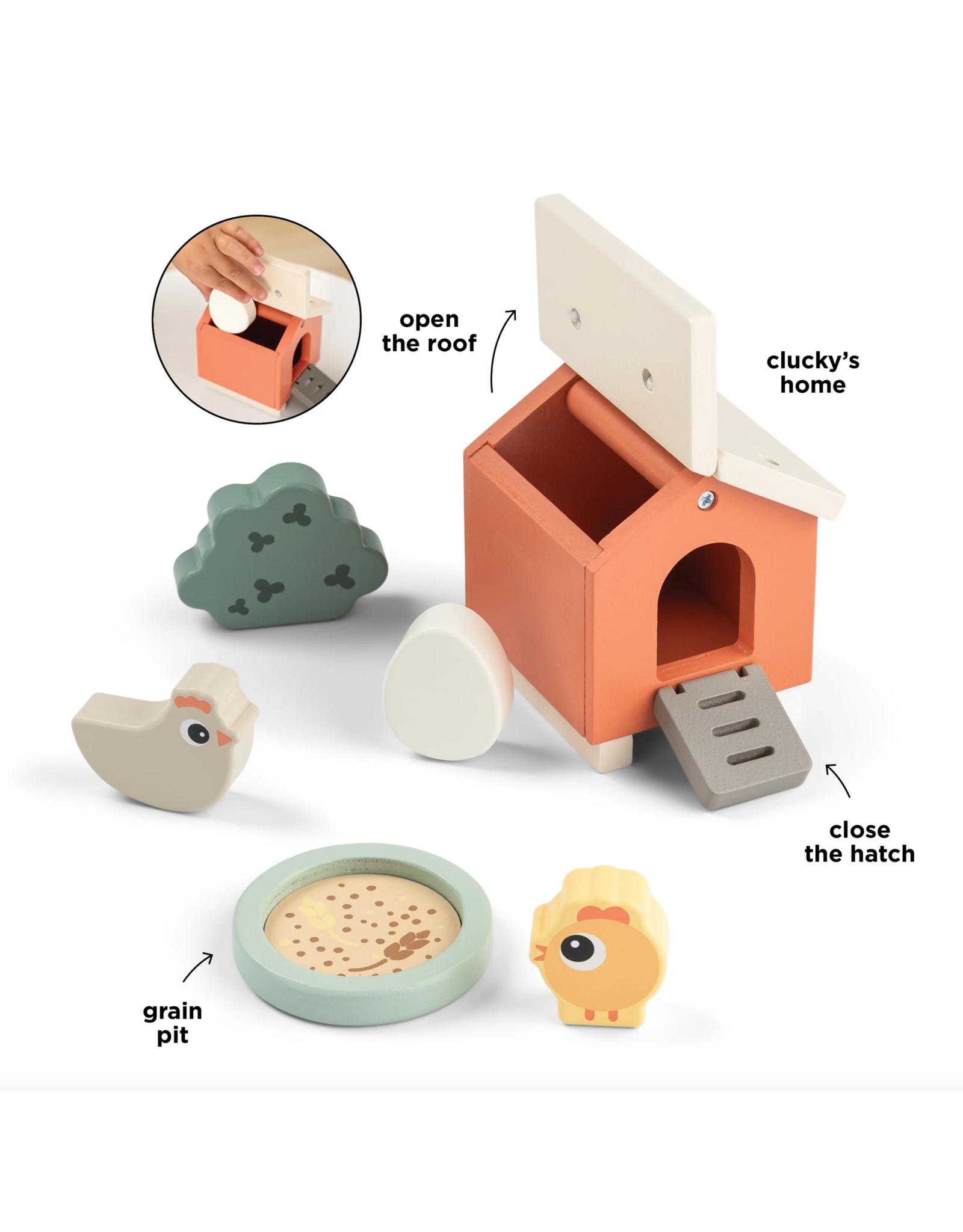 Done by Deer Tiny Farm play set Clucky Colour mix