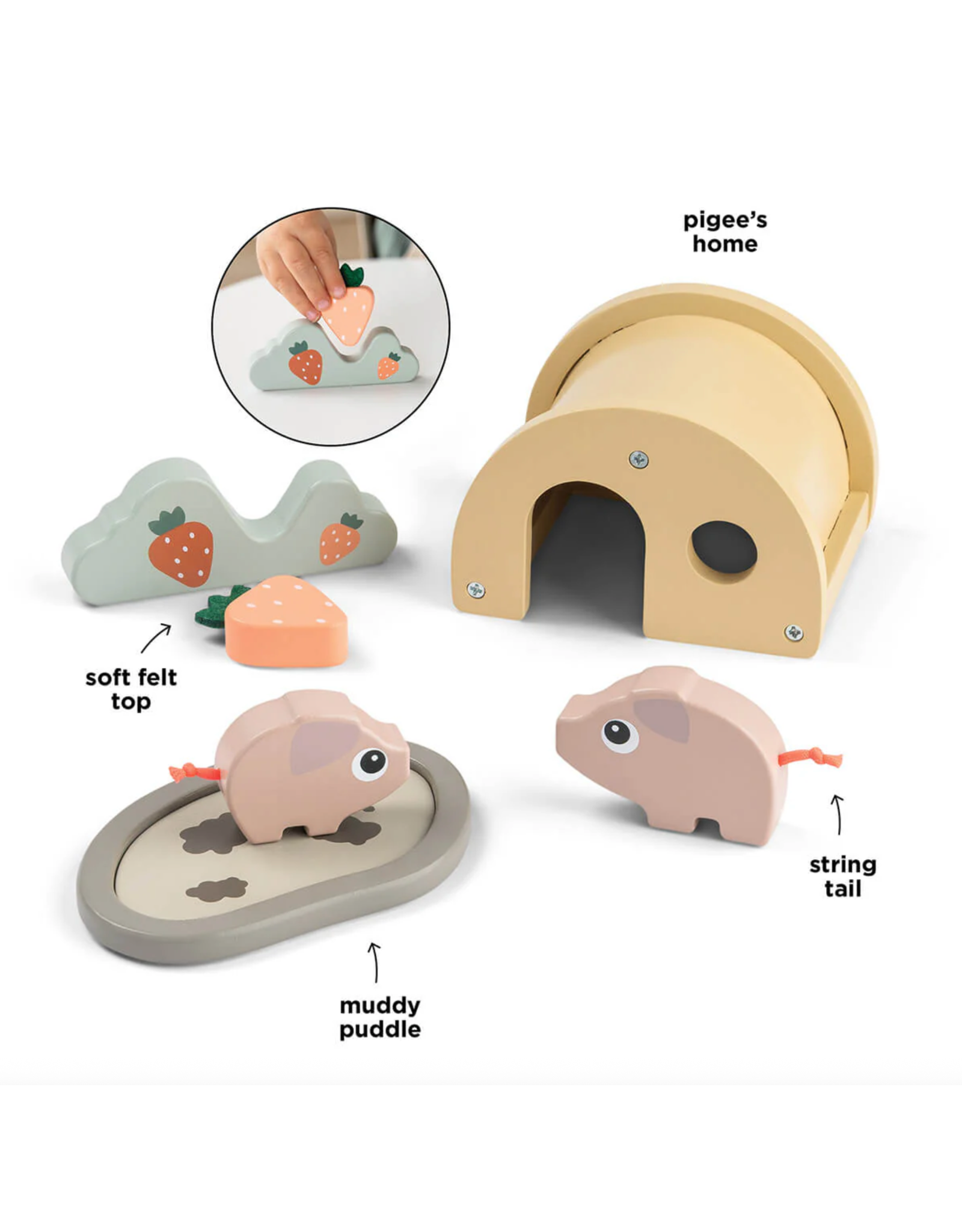 Done by Deer Tiny Farm play set Pigee Colour mix