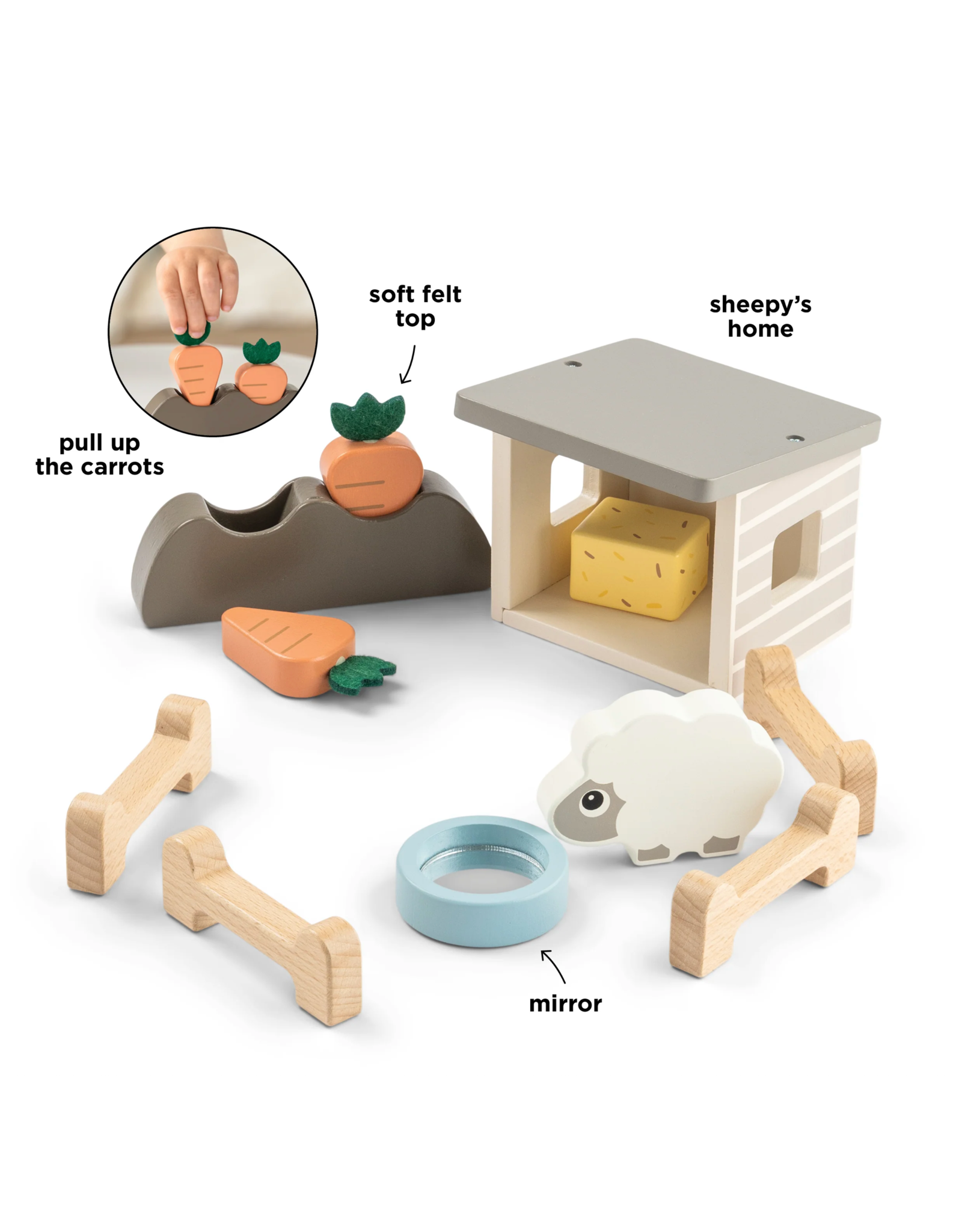 Done by Deer Tiny Farm play set Sheepy Colour mix