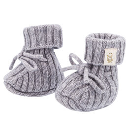 Moalie Newborn Merino/Cashmere Booties Stone grey