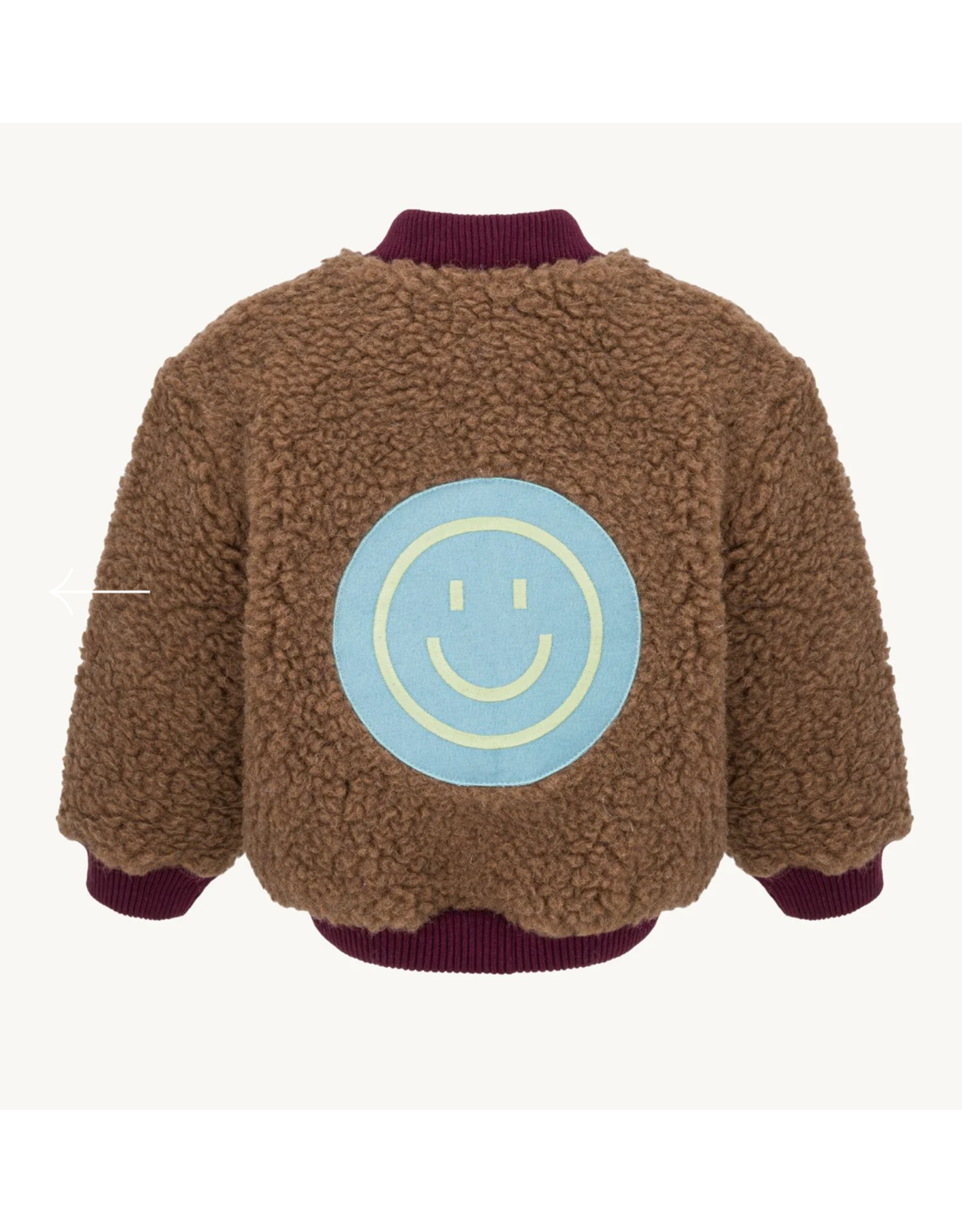 Happymess Merino bomber jacket teddy brown