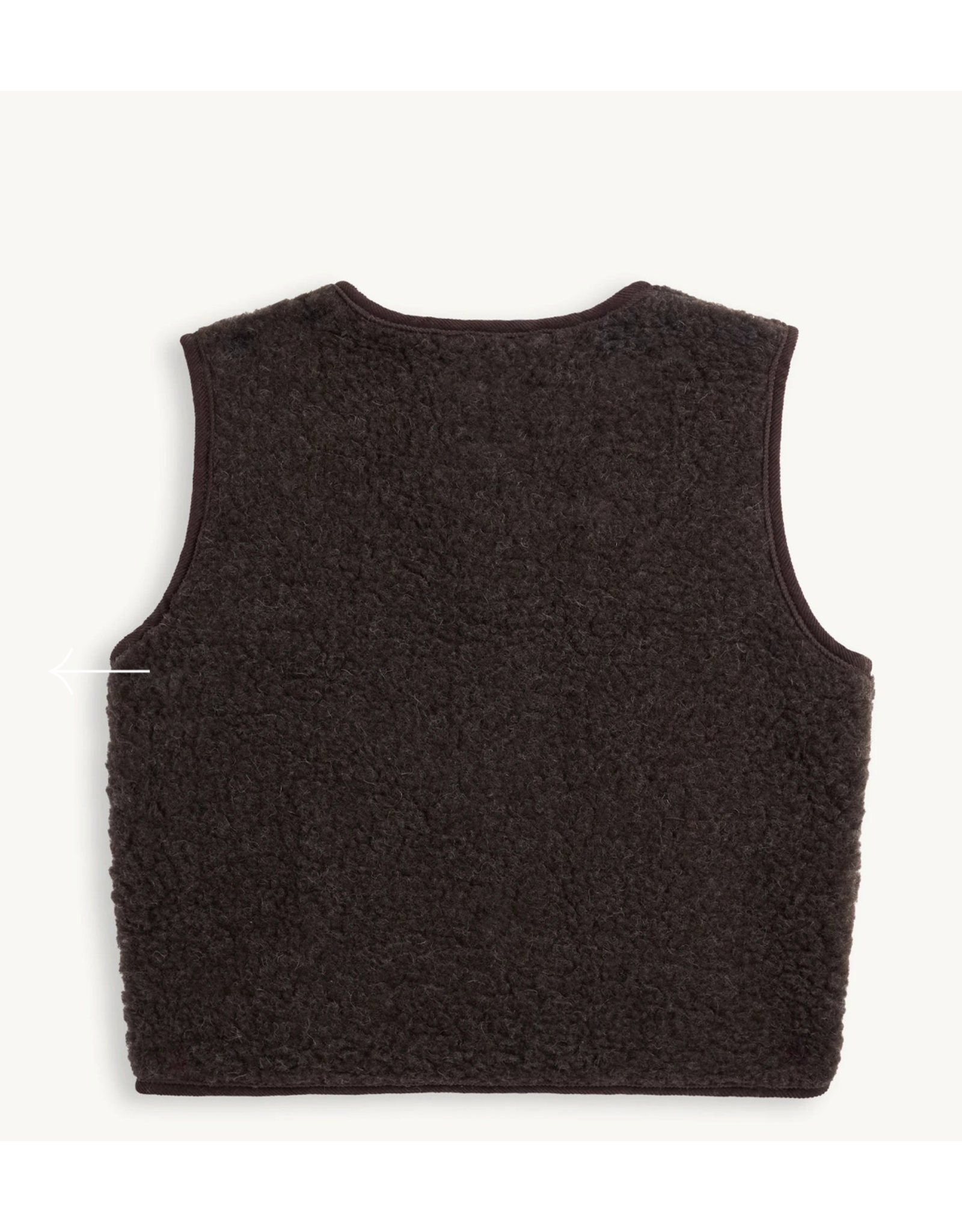 Merino wool vest chocolate brown
