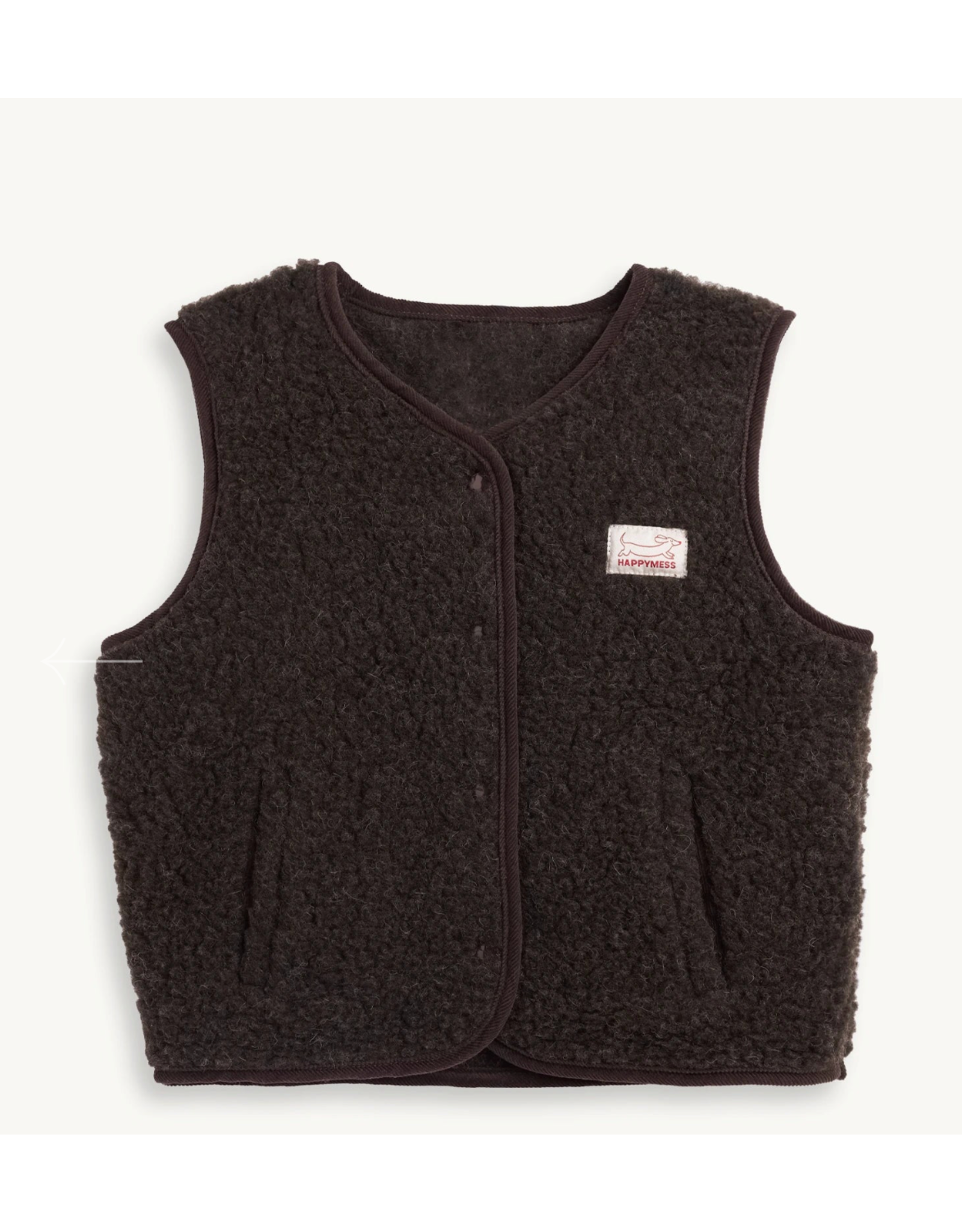 Merino wool vest chocolate brown