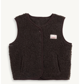 Merino wool vest chocolate brown