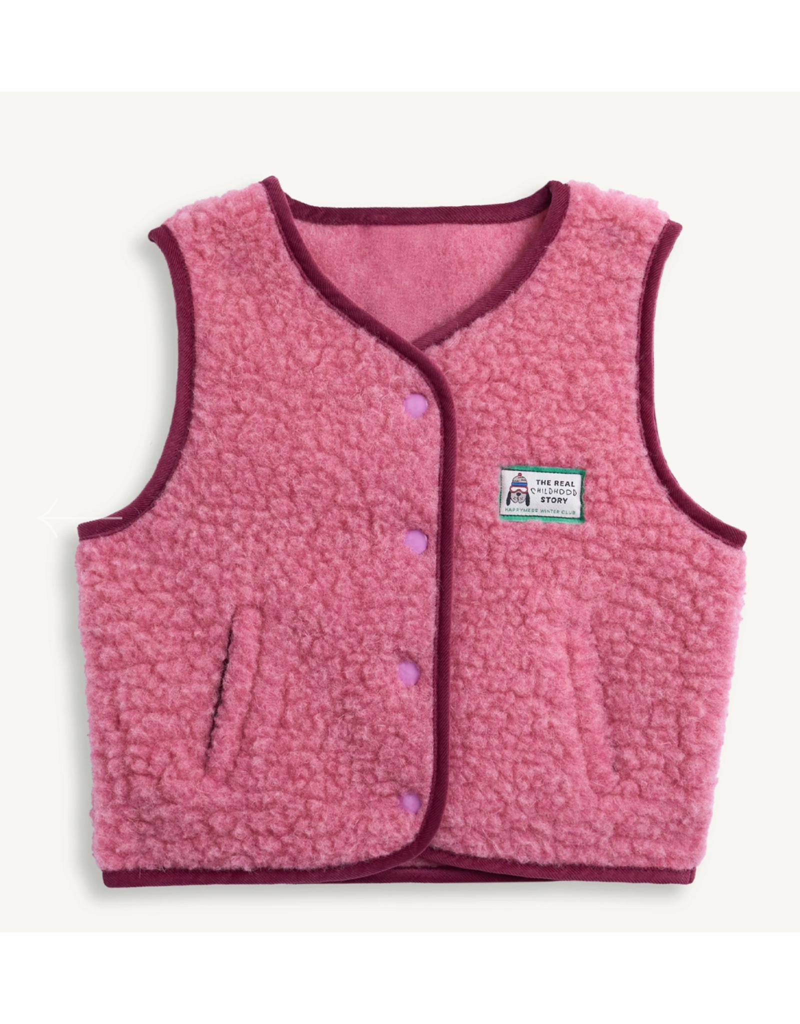 Merino wool vest dusty pink