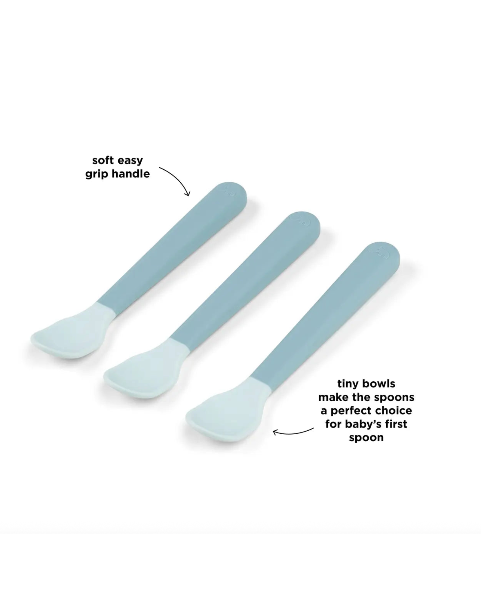 Done by Deer Foodie easy-grip baby spoon 3-pack Blue