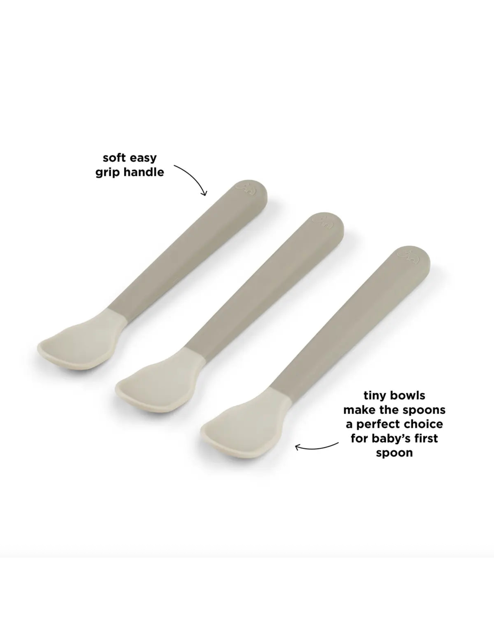 Done by Deer Foodie easy-grip baby spoon 3-pack Sand