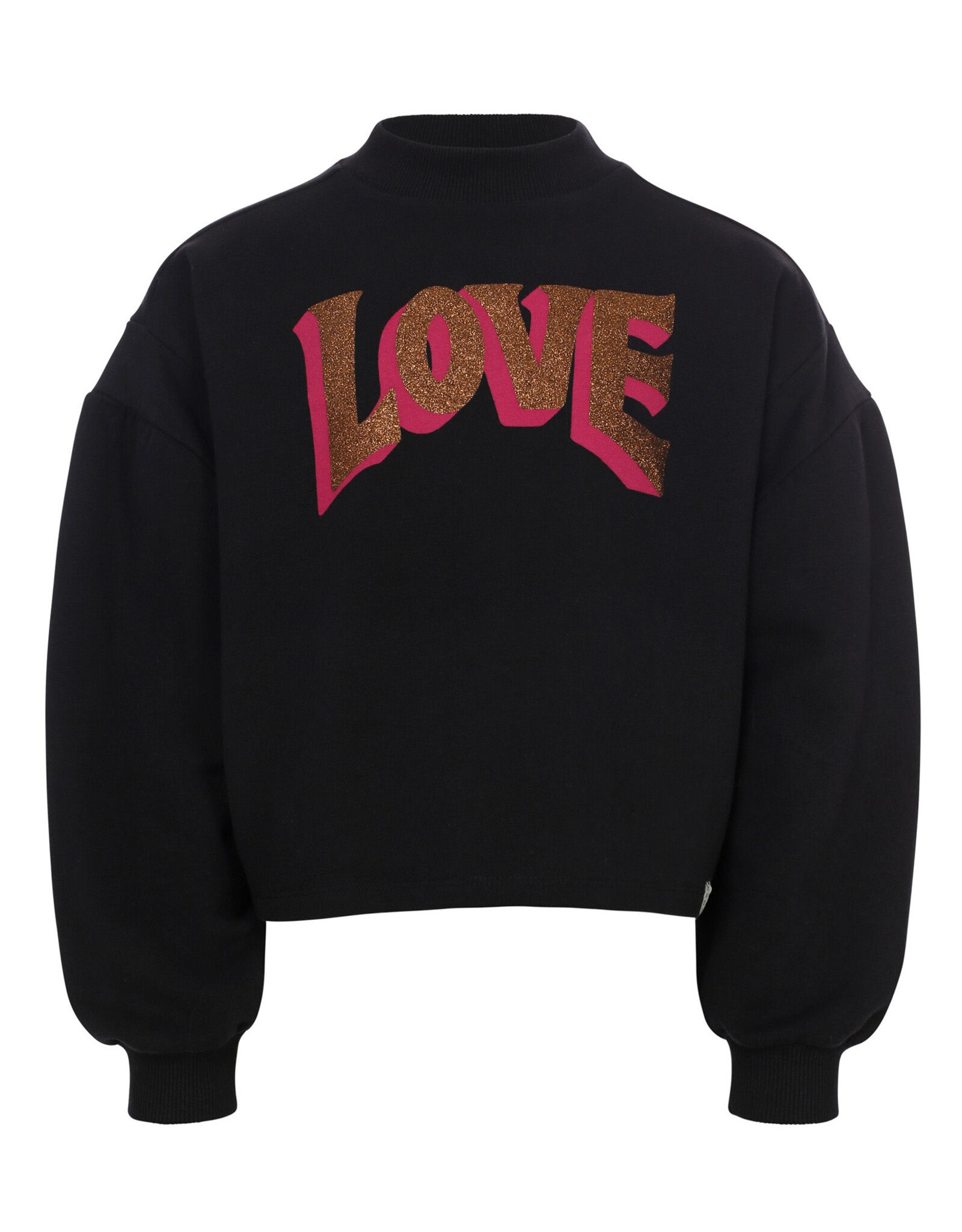 Little Looxs Little sweater with ruffle Pebble black