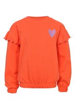 Little Looxs Little Printed Ruffle Sweater Coral z26