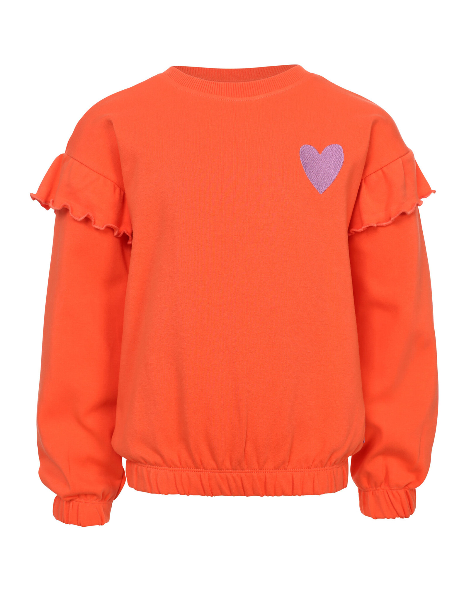 Little Looxs Little Printed Ruffle Sweater Coral z26