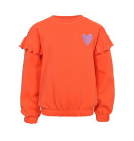 Little Looxs Little Printed Ruffle Sweater Coral z26