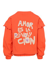 Little Looxs Little Printed Ruffle Sweater Coral z26