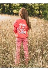 Little Looxs Little Printed Ruffle Sweater Coral z26