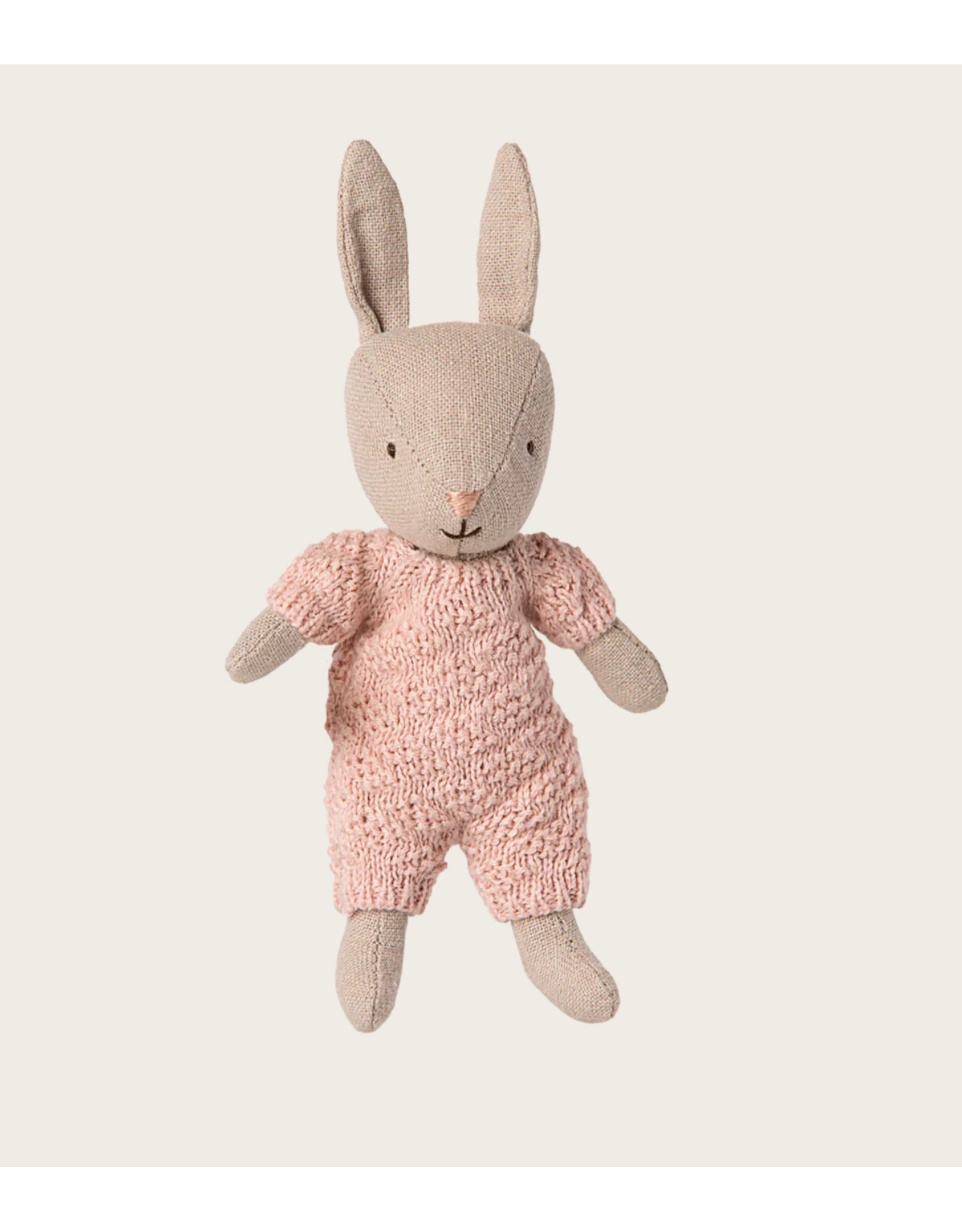 Maileg Rabbit Micro Sand Rose knitted suit
