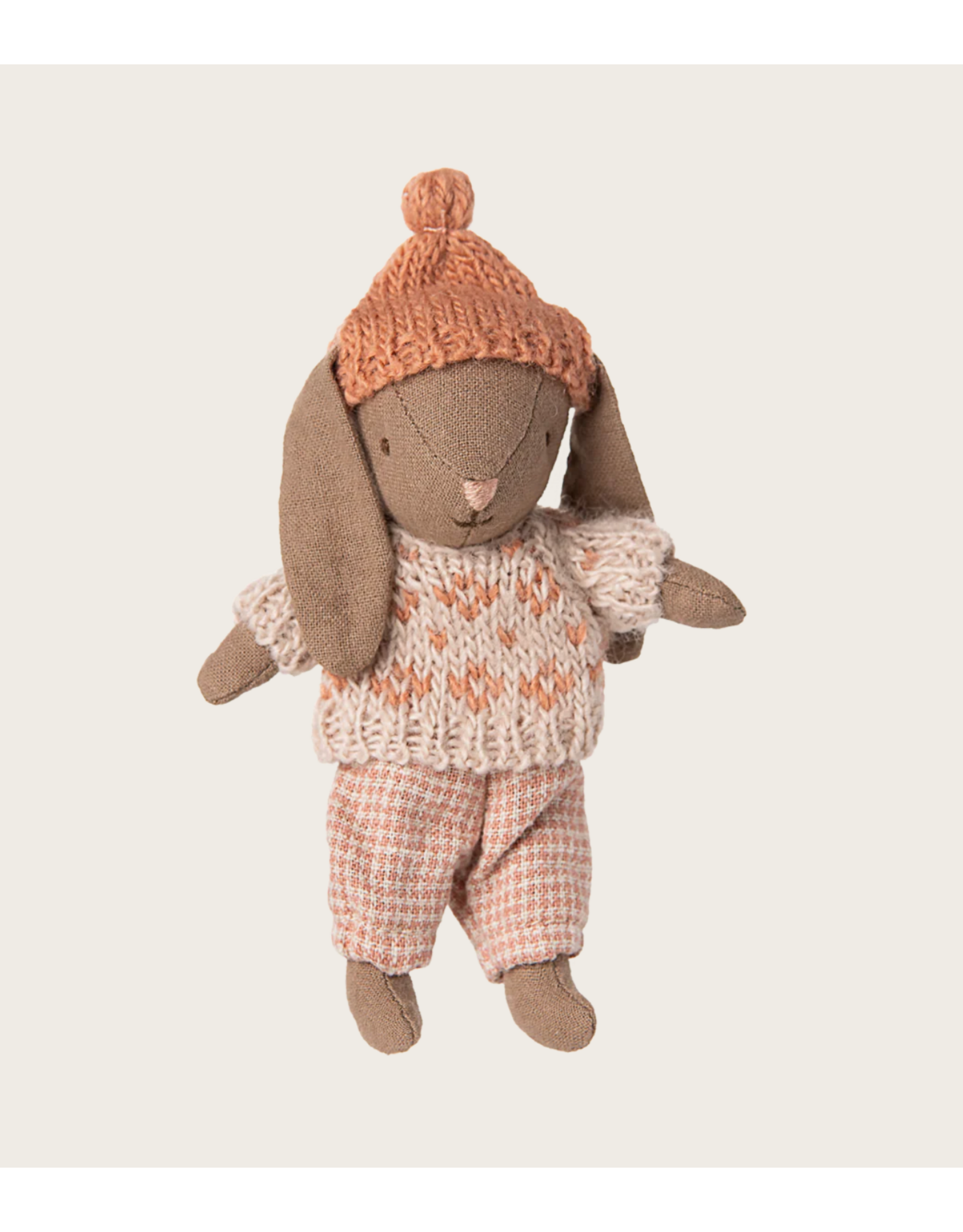 Maileg Winter bunny, Micro - Brown - Rose