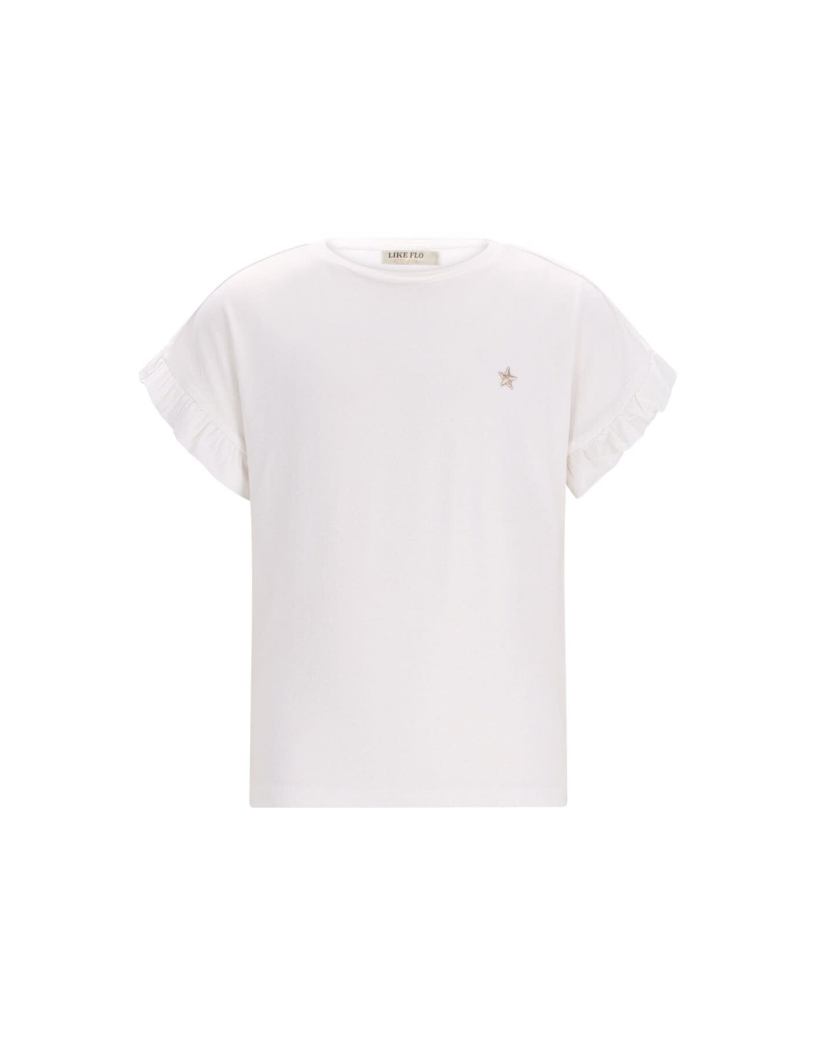 Like Flo Emma Flo girls ruffle sleeve end Off white