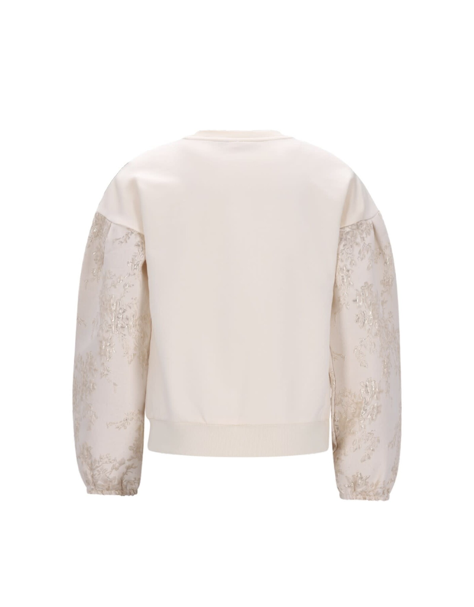 Like Flo Dolly Flo girls sweater with jacquard sleeves Off white