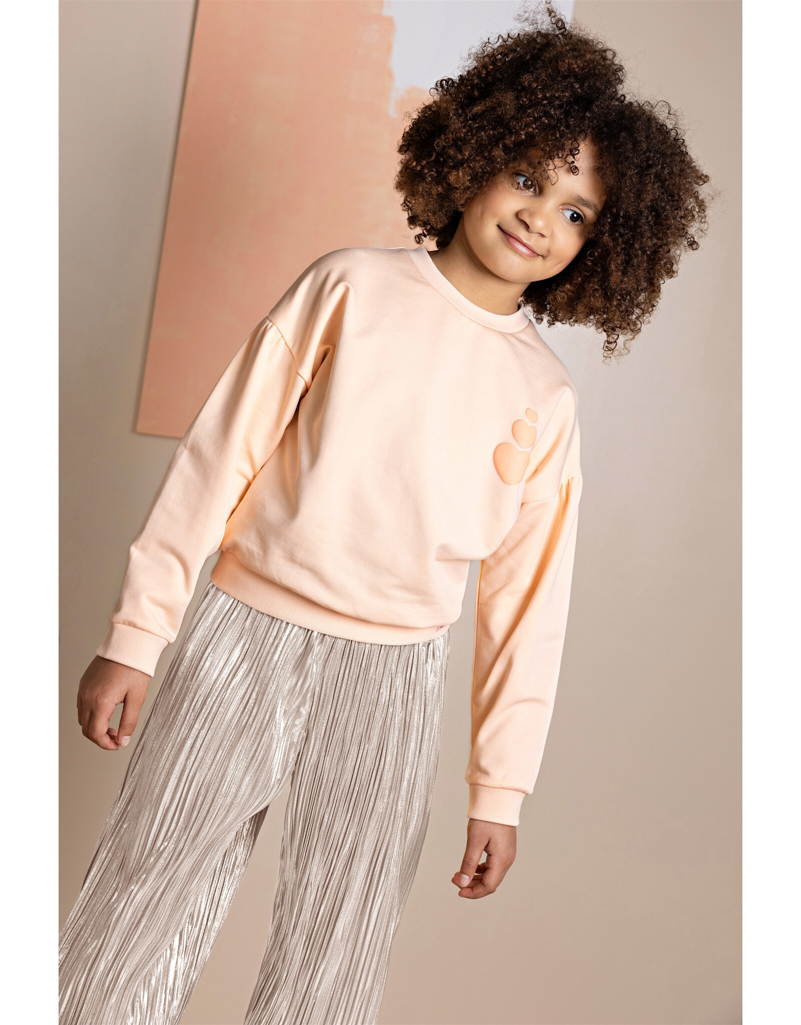 Nono Kamis Sweater with Puffprint Light Peach