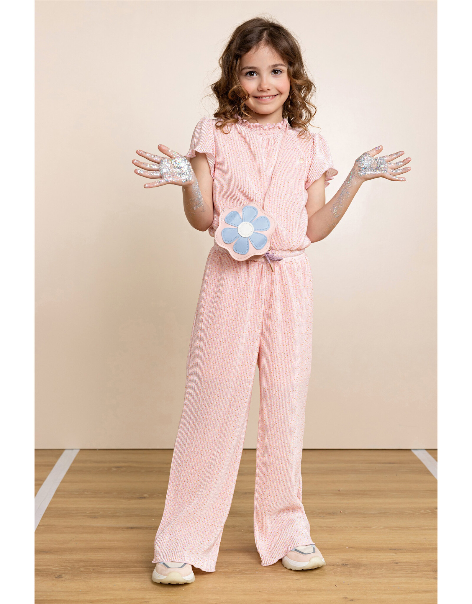 Nono Sylja AOP Plissee Jumpsuit Vintage Pink