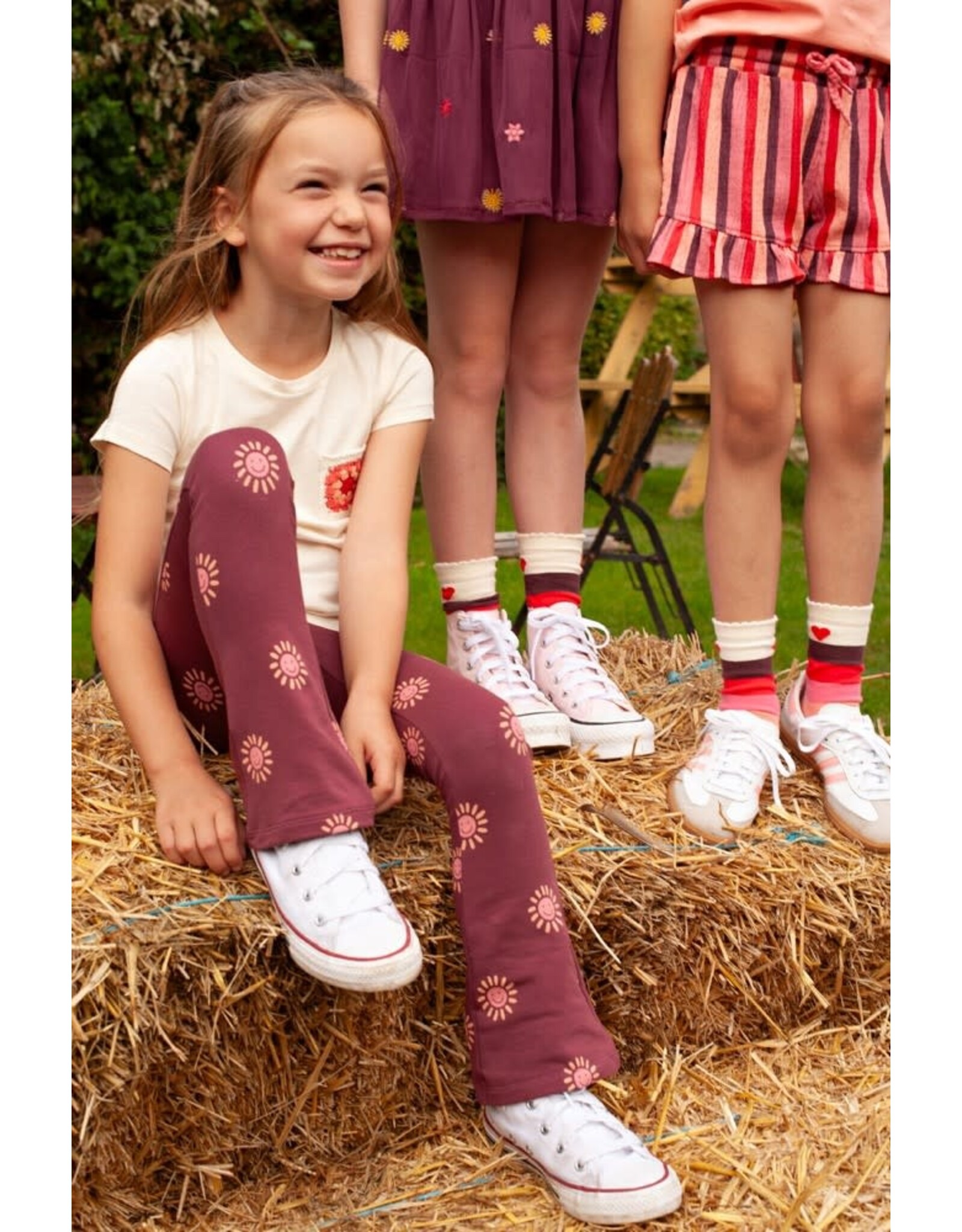 Jubel Flared broek AOP - Salsa Sunset Bordeaux